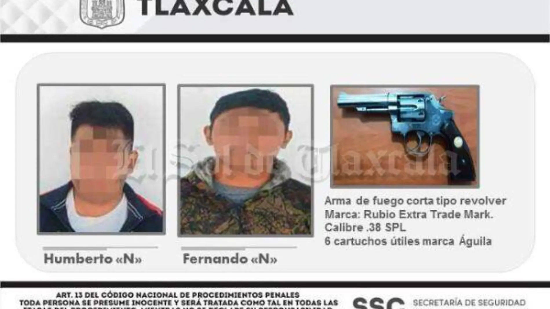 Detenidos arma de fuego